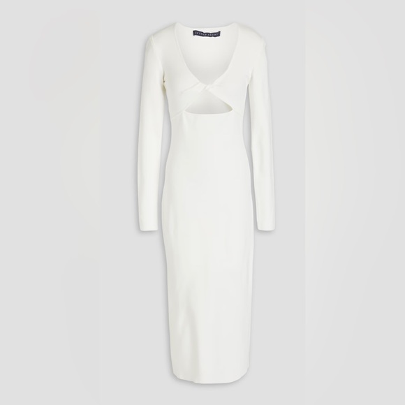 Zeynep Arcay NWT Twist Front Midi Dress in White - Picture 5 of 14